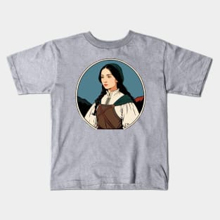 Young Medieval Peasant Woman Kids T-Shirt